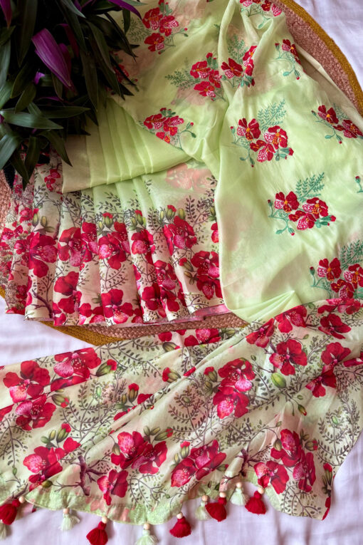 Krishnochura Embroidery |  Tangail Silk Saree - Image 4