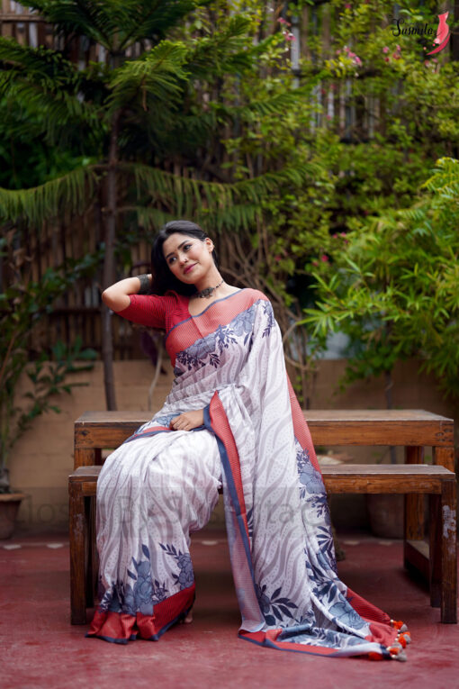 Monohori | Susmita Glossy Silk Saree - Image 3