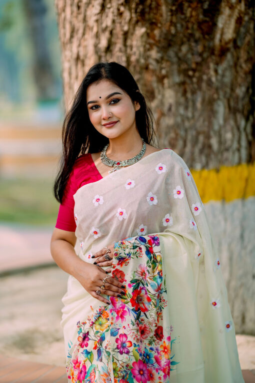 Mint Nayontara Embroidery |  Susmita Silk Saree - Image 5