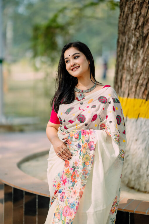 Mint Nayontara Embroidery |  Susmita Silk Saree - Image 4