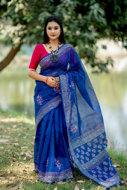 Tandra | Cotton Silk Blockprint Saree