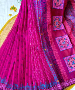Anurima | Blockprint Embroidery Saree