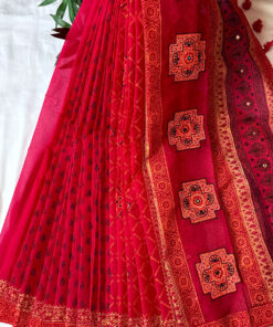 Bou |  Blockprint Embroidery Saree