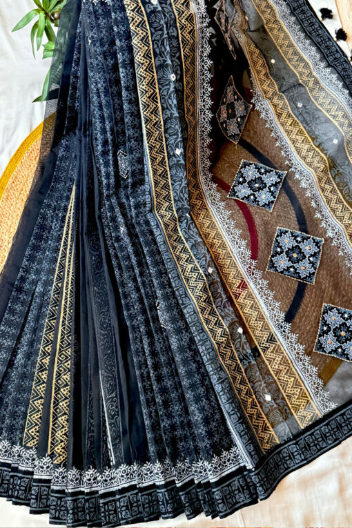 Kajol Lota | Blockprint Embroidery Saree