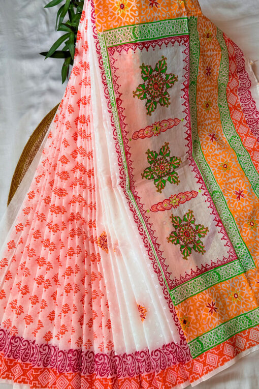 Shuvo | Blockprint Embroidery Saree