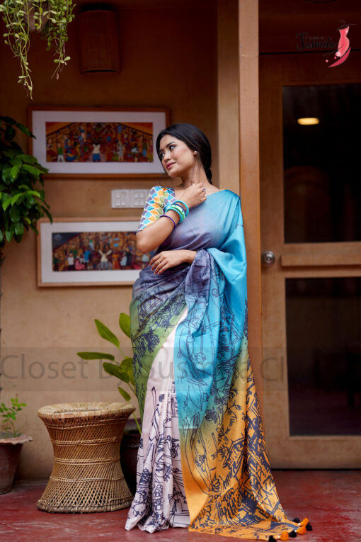 Graphite | Susmita Glossy Silk Saree - Image 5
