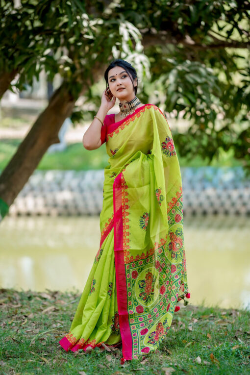 Lemon Sundori  | Tangail Silk Saree - Image 3