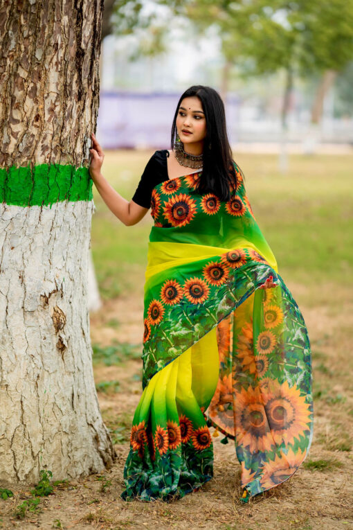 Sunflower | Tangail Silk Saree - Image 5