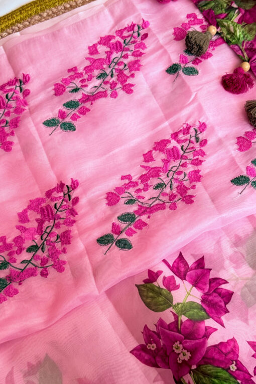 Baganbilash Embroidery |  Tangail Silk Saree - Image 4