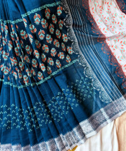 Benaroshi Par | Cotton Silk Blockprint Saree