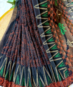 Black Diamond | Cotton Silk Blockprint Saree