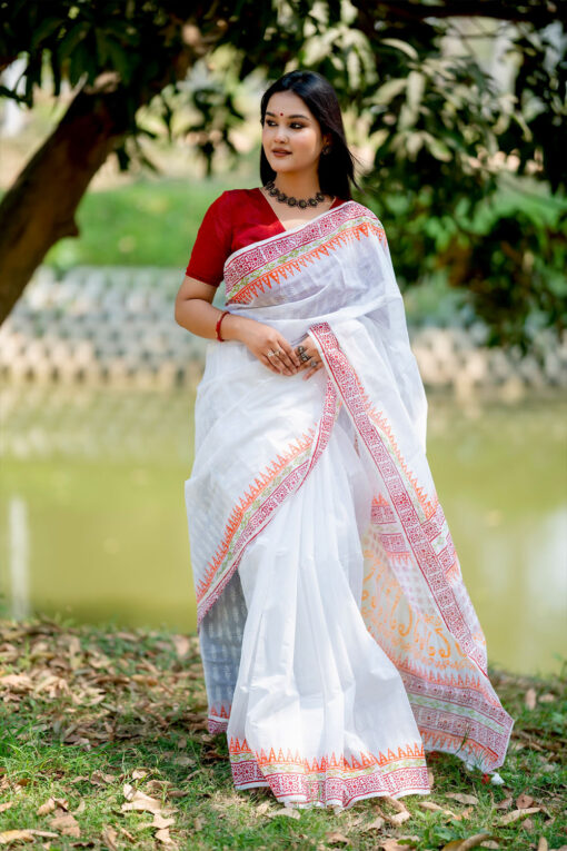 Shovvota | Cotton Silk Blockprint Saree - Image 5