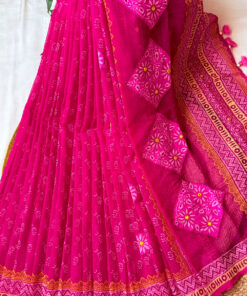 Mohua | Blockprint Embroidery Saree