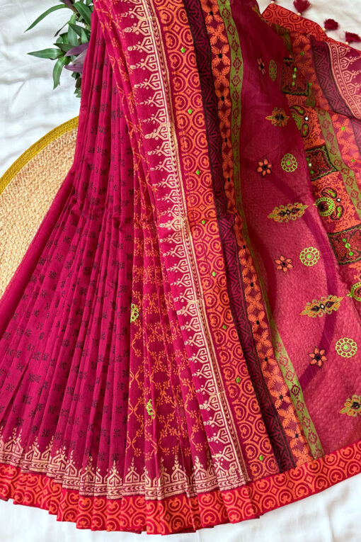 Notun Bou | Blockprint Embroidery Saree