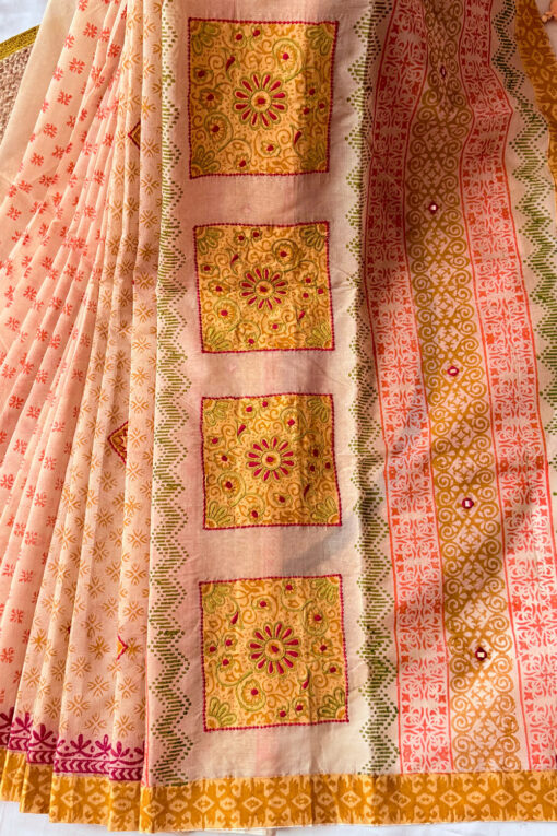 Sundori | Blockprint Embroidery Saree - Image 5