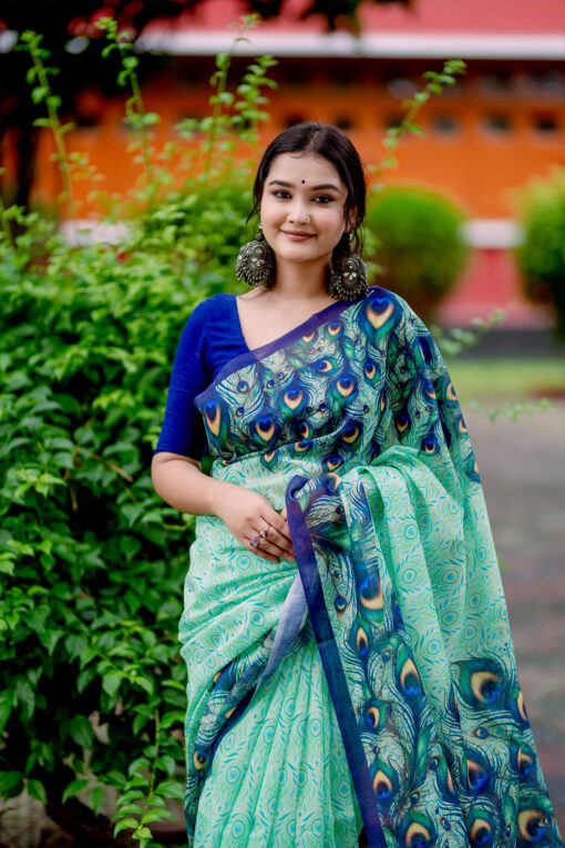 Blue peacock | Susmita Silk Saree - Image 3
