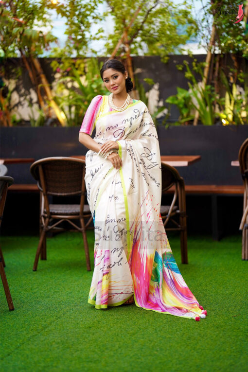 Calligraphy | Susmita Glossy Silk Saree - Image 2