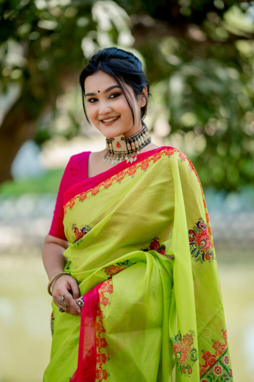 Lemon Sundori  | Tangail Silk Saree - Image 2