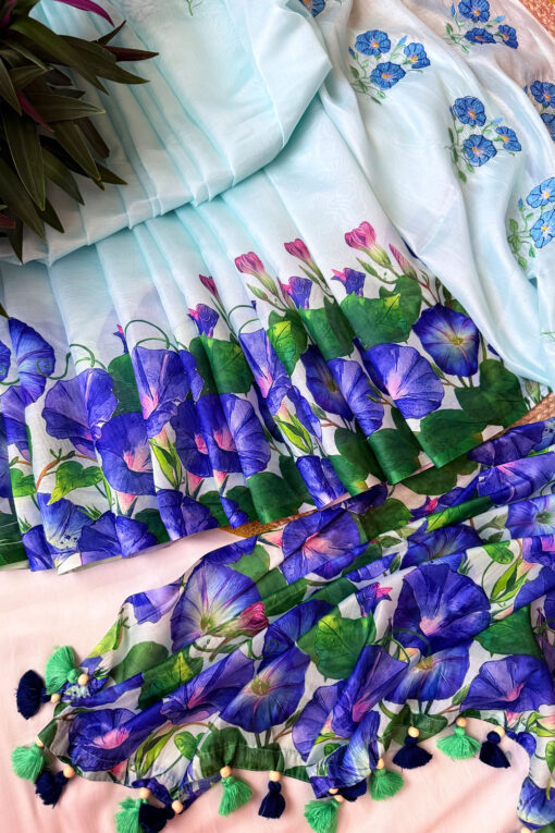 Kolmi Embroidery |  Tangail Silk Saree - Image 3