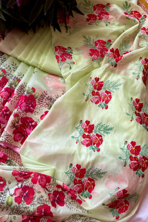 Krishnochura Embroidery |  Tangail Silk Saree - Image 2