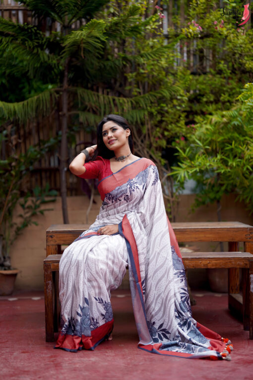 Monohori | Susmita Glossy Silk Saree - Image 5