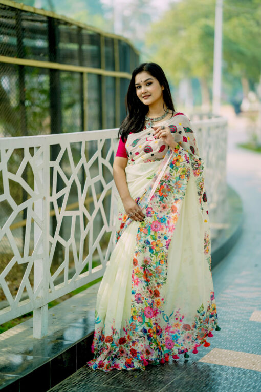 Mint Nayontara Embroidery |  Susmita Silk Saree - Image 2