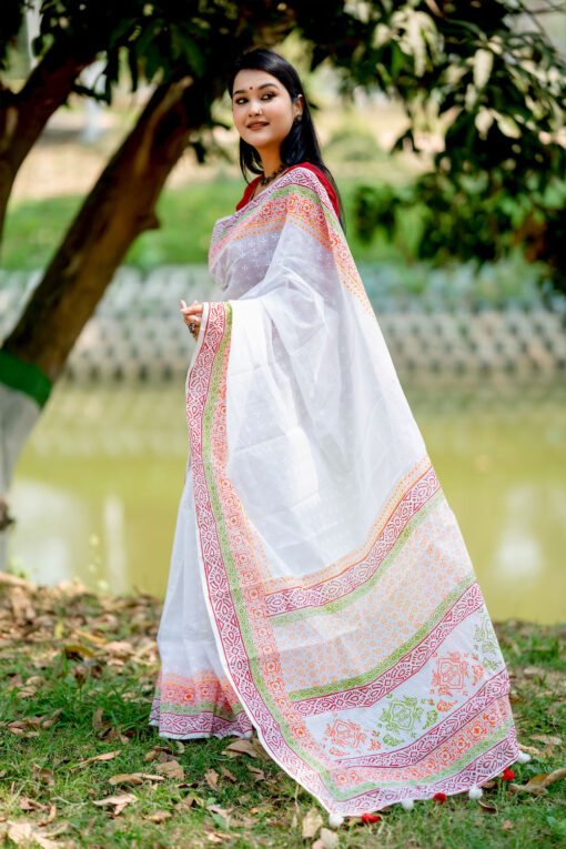 Oishorjo | Cotton Silk Blockprint Saree - Image 4