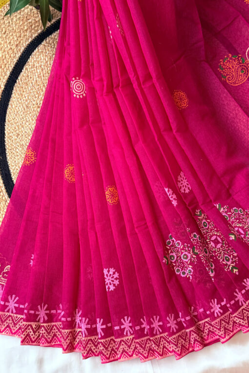 Queen | Cotton Silk Blockprint Saree - Image 5