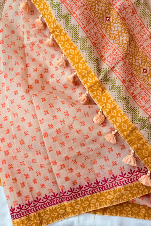 Sundori | Blockprint Embroidery Saree - Image 3