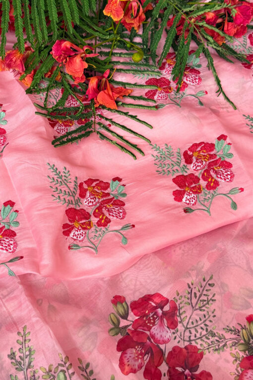 Krishnochura Embroidery |  Tangail Silk Saree - Image 3