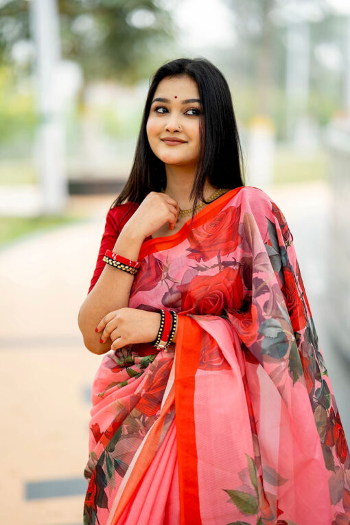Rose  | Tangail Silk Saree - Image 2