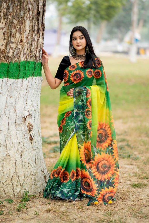 Sunflower | Tangail Silk Saree - Image 3