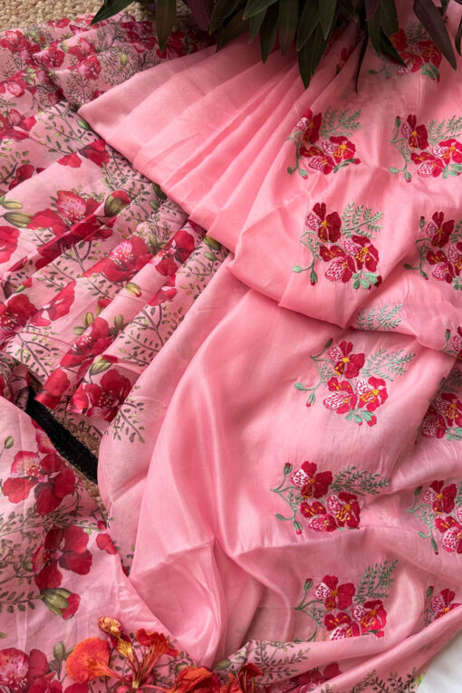 Krishnochura Embroidery |  Tangail Silk Saree - Image 2