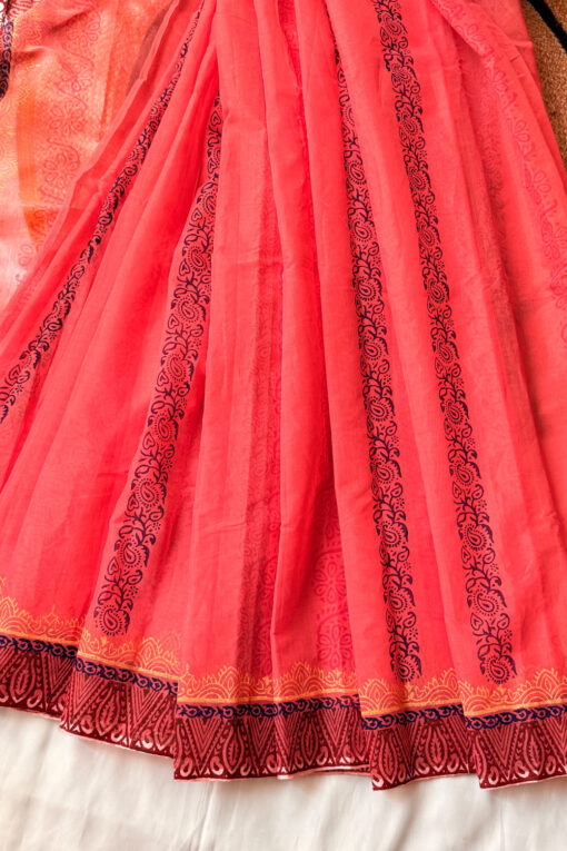 Mithaybari | Blockprint Embroidery Saree - Image 2