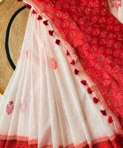 Modhu | Blockprint Embroidery Saree
