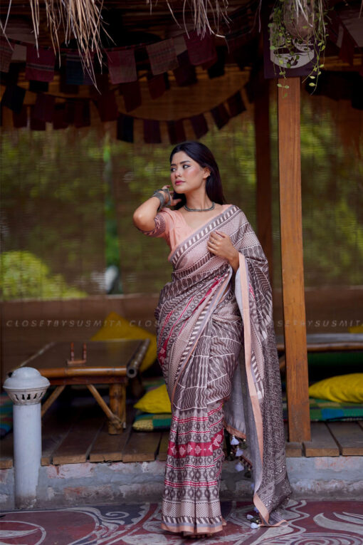 Chocolate | Susmita Glossy Silk Saree - Image 2