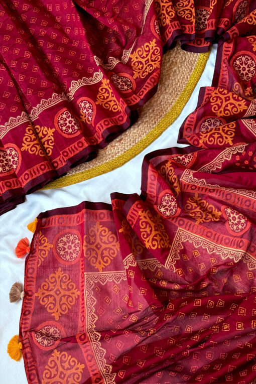 Bibi Shaheba | Cotton Silk Blockprint Saree - Image 2