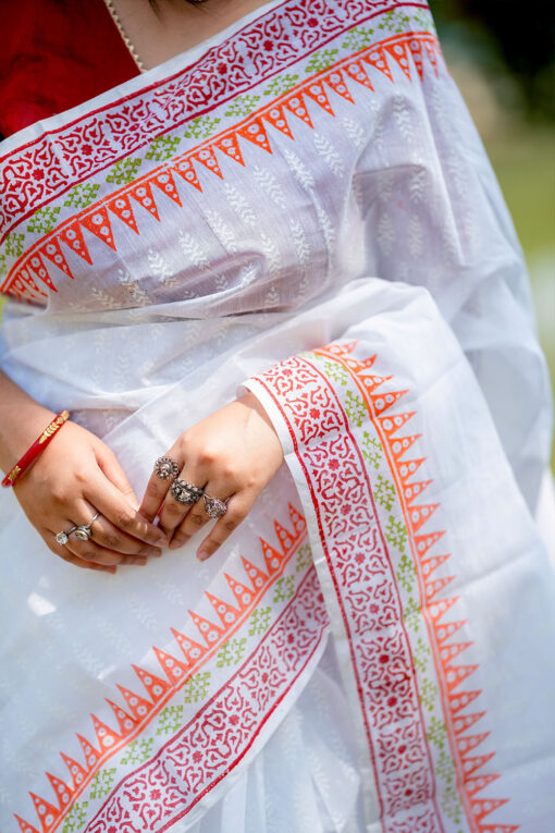 Shovvota | Cotton Silk Blockprint Saree - Image 2
