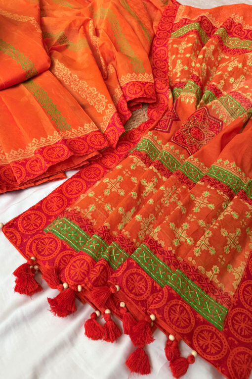 Komola | Handwork Blockprint Saree - Image 2