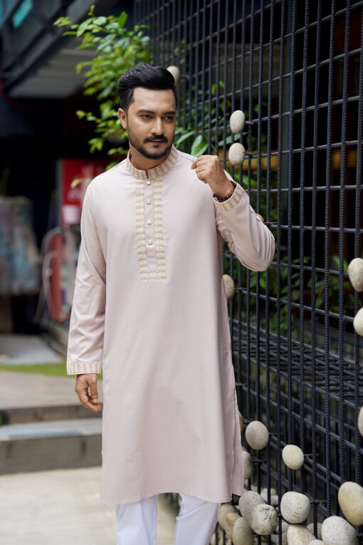 Skin Color Embroidery Panjabi - Image 2