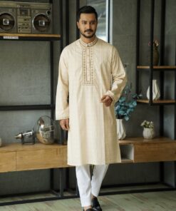 Warm Beige Embroidery Panjabi