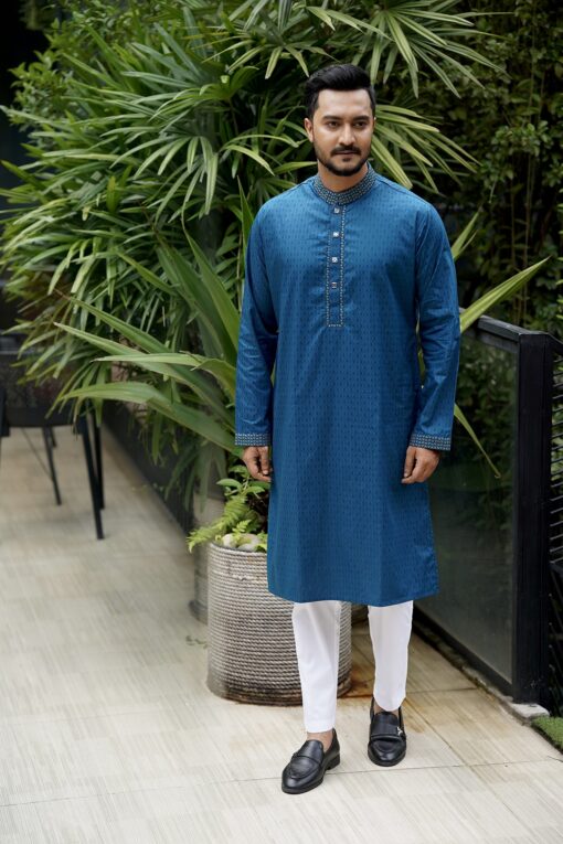 Cobalt Blue Embroidery Panjabi