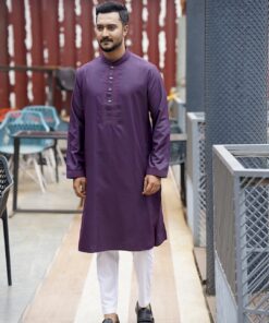 Purple Embroidery Panjabi