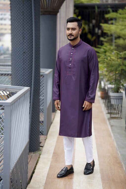 Purple Embroidery Panjabi - Image 6