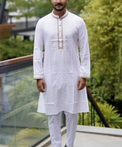 White Embroidery Panjabi