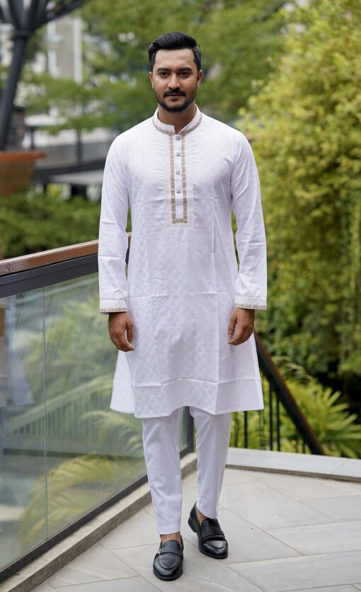 White Embroidery Panjabi